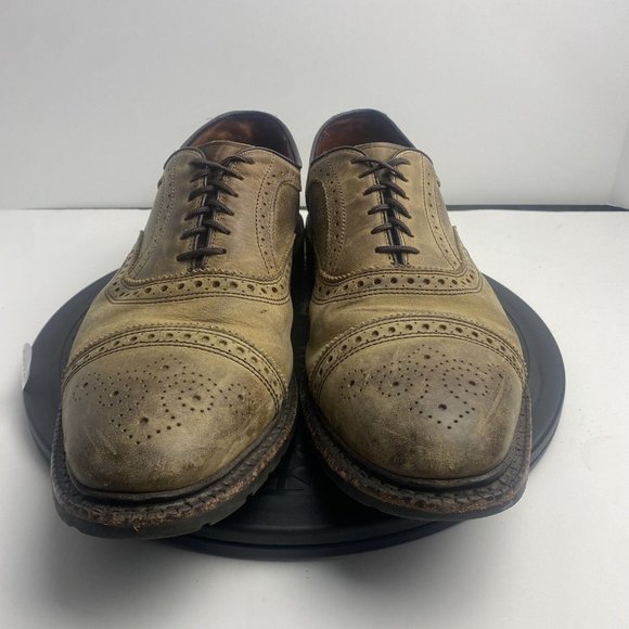 Allen Edmonds Kiowa 12 B Brown Cap Toe Perforated Pebbled Leather Oxford Shoes main image 7